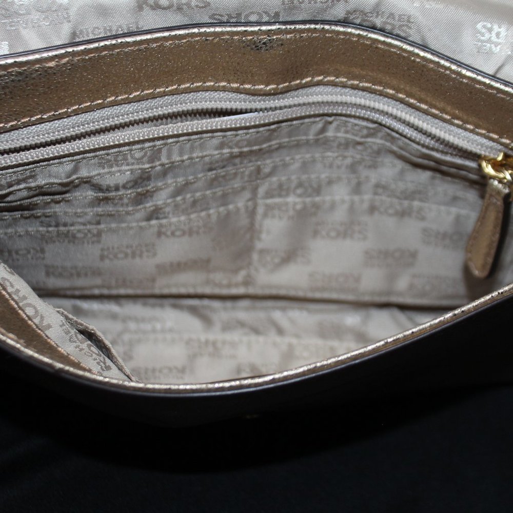 NWOT Michael Kors Gold Leather Shoulder Bag with Chain Strap - Picture 14 of 16